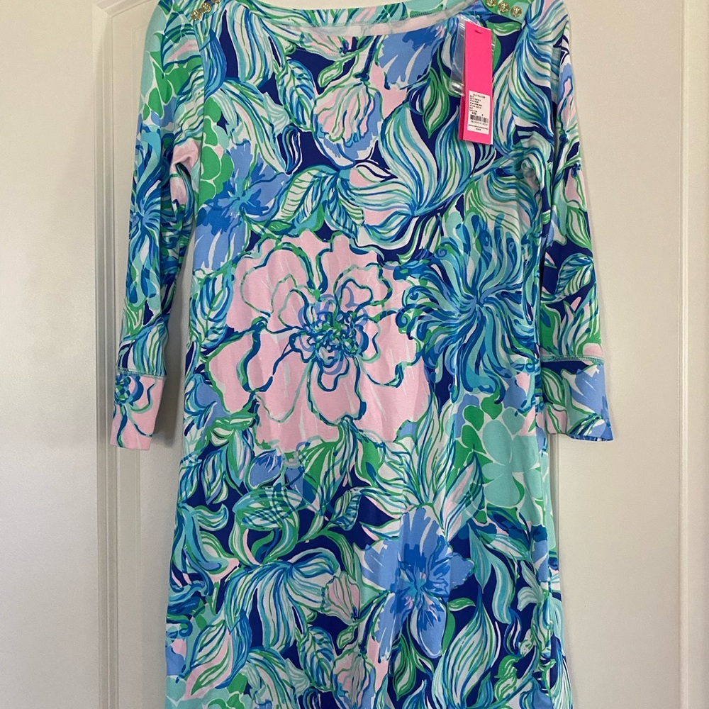 Lilly Pulitzer Floral Dress in Blue, Green, and Pink